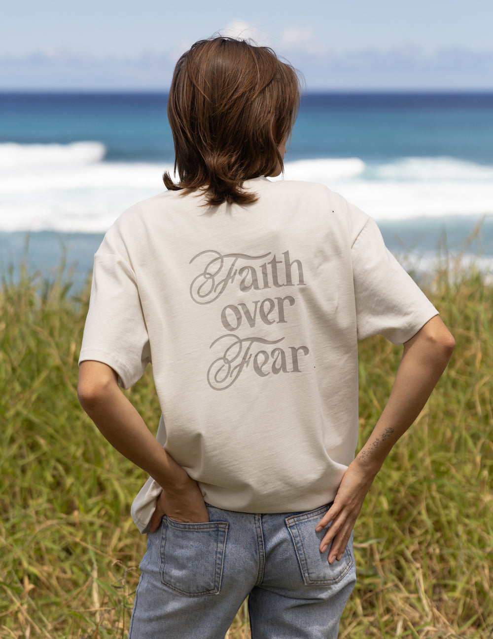 Faith Over Fear Taupe Tee