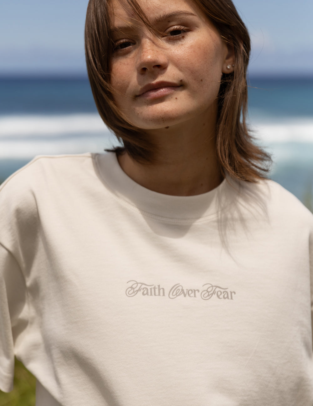 Faith Over Fear Taupe Tee