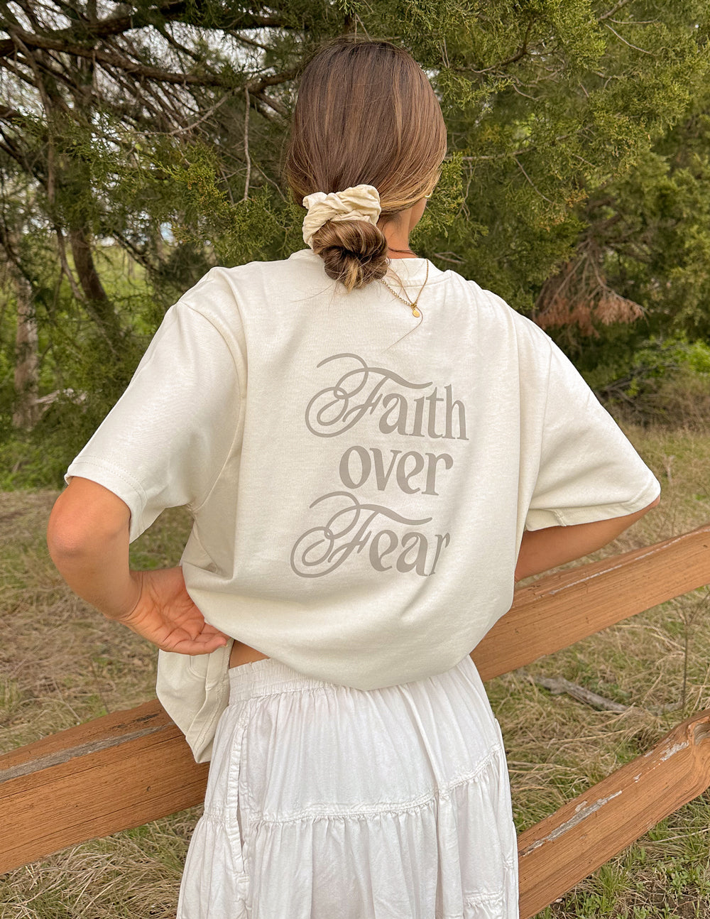 Faith Over Fear Taupe Tee