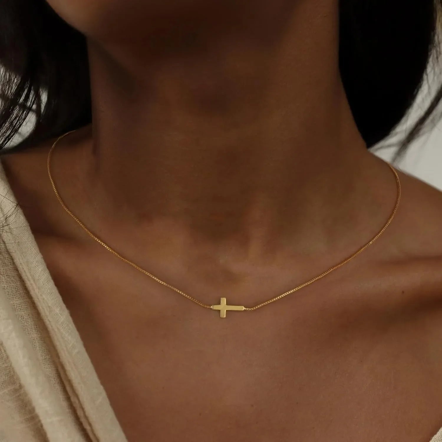 Strung Cross Necklace