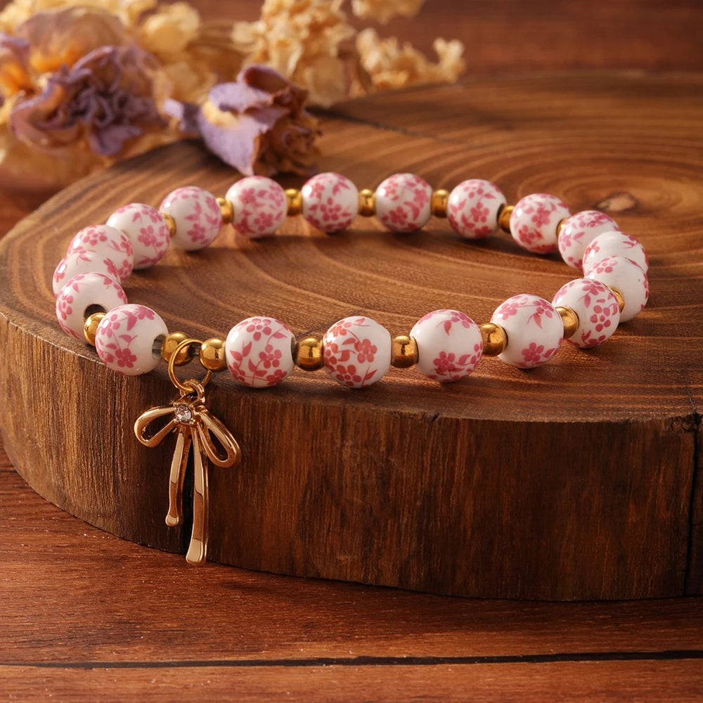 Porcelain Cross Bracelet
