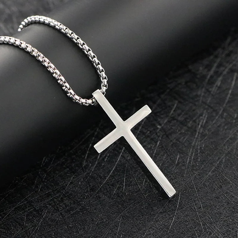 Simple Geometric Cross Pendant Necklace
