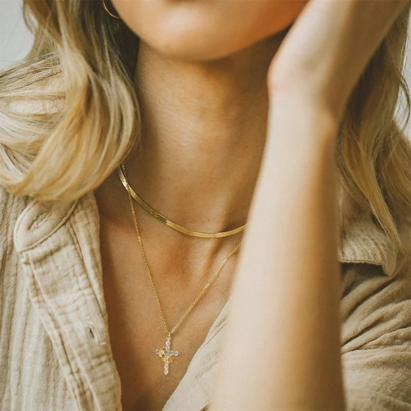 Studded Captured Crown Necklace