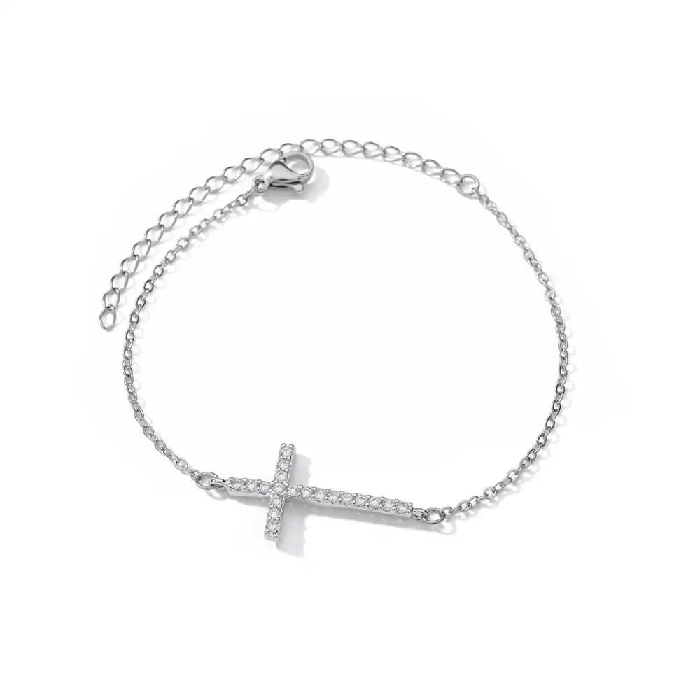 Gemstone Cross Bracelet