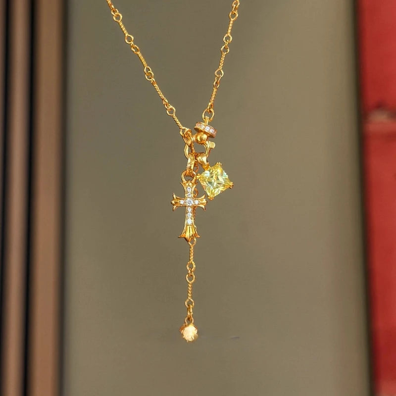 Vintage Style Ornamental Cross Necklace