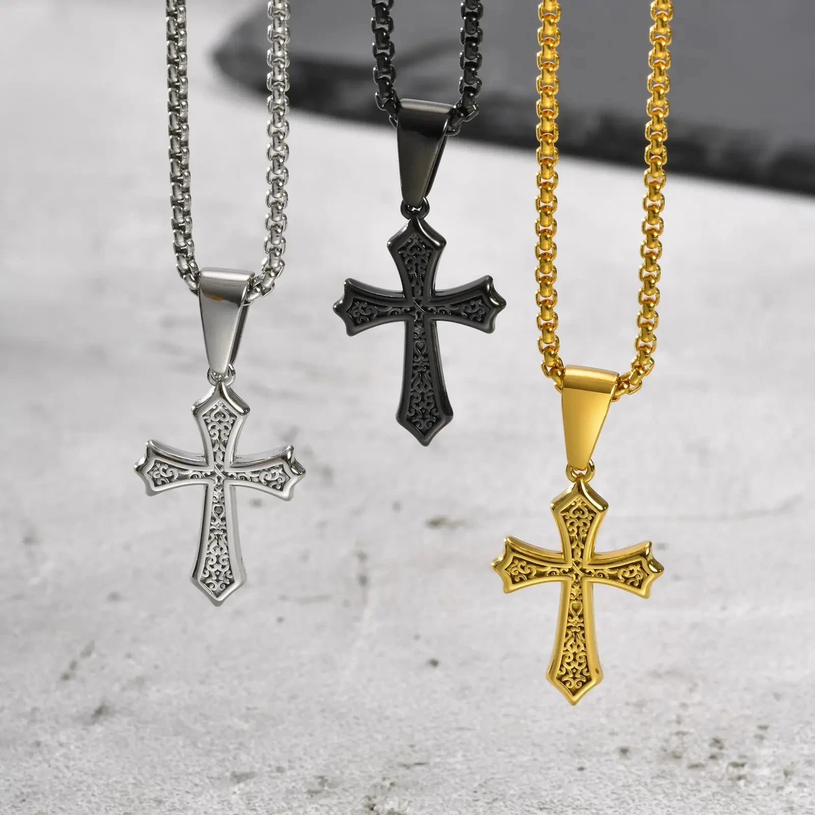Metal Style Cross Necklace