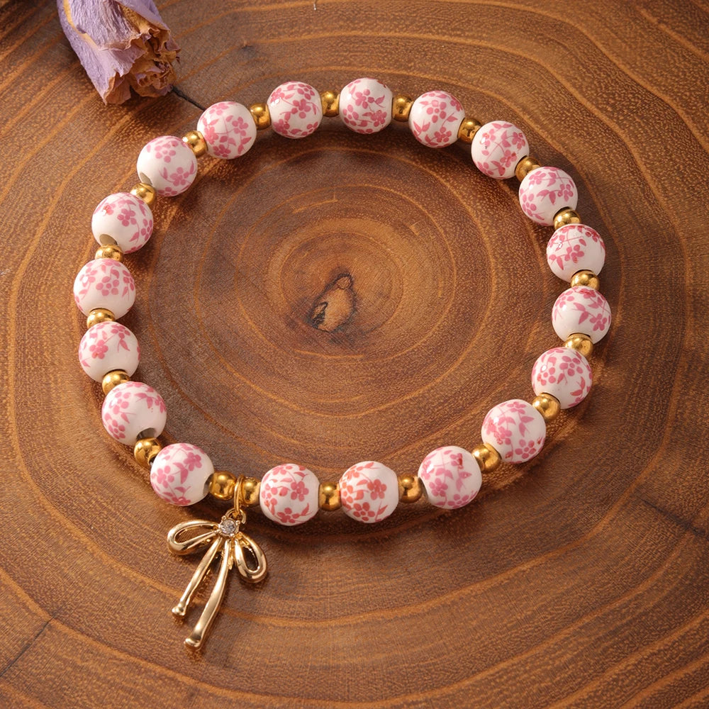 Porcelain Cross Bracelet
