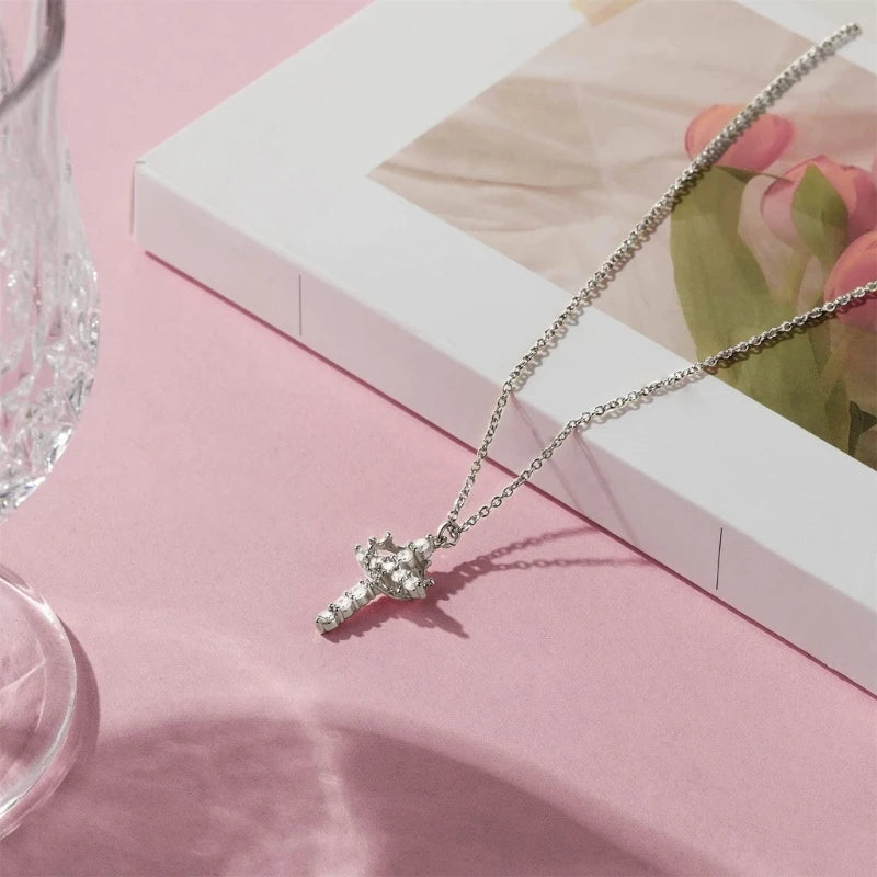 Studded Captured Crown Necklace