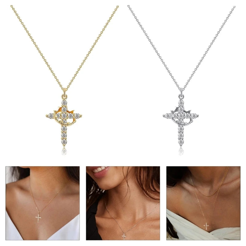 Studded Captured Crown Necklace