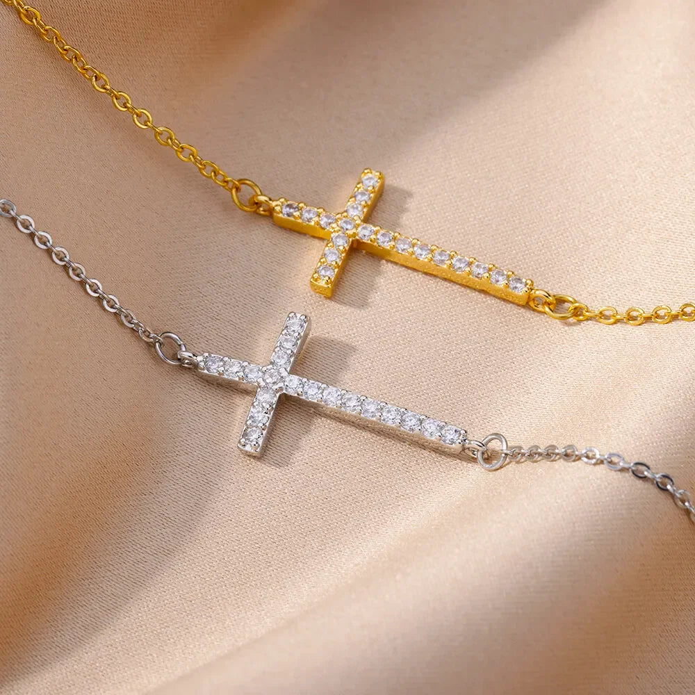 Gemstone Cross Bracelet