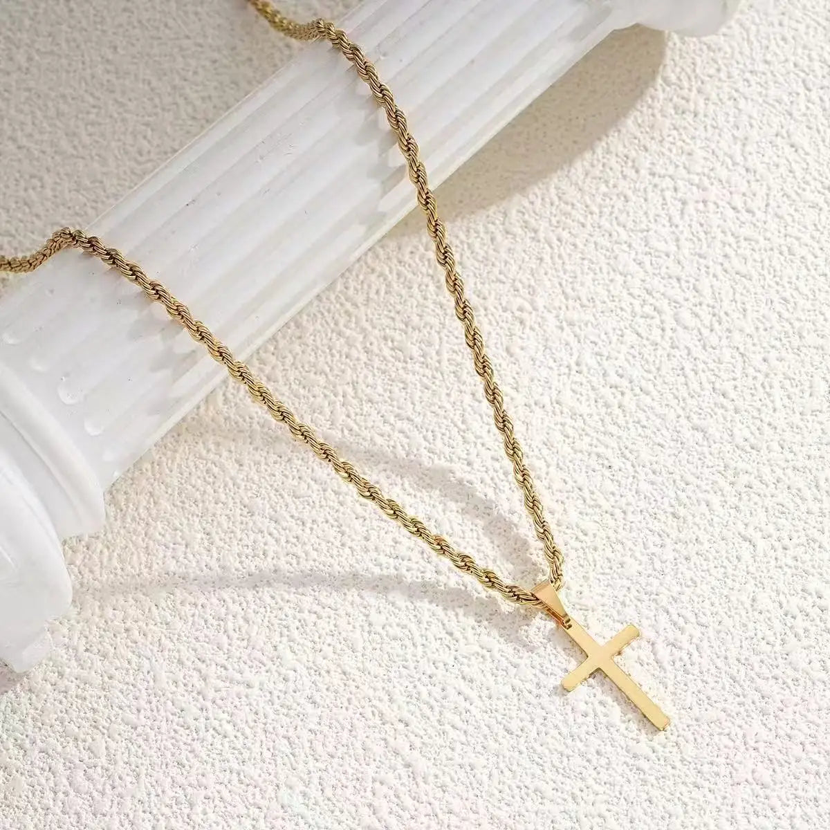 Minimal Cross Necklace