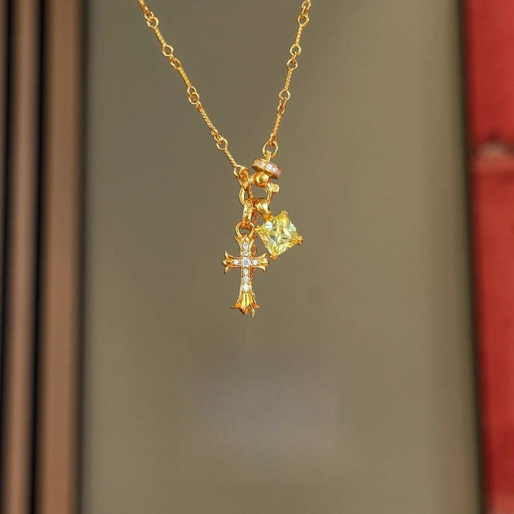 Vintage Style Ornamental Cross Necklace