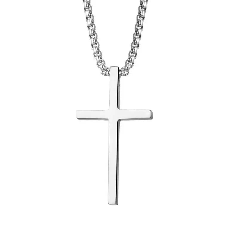 Simple Geometric Cross Pendant Necklace