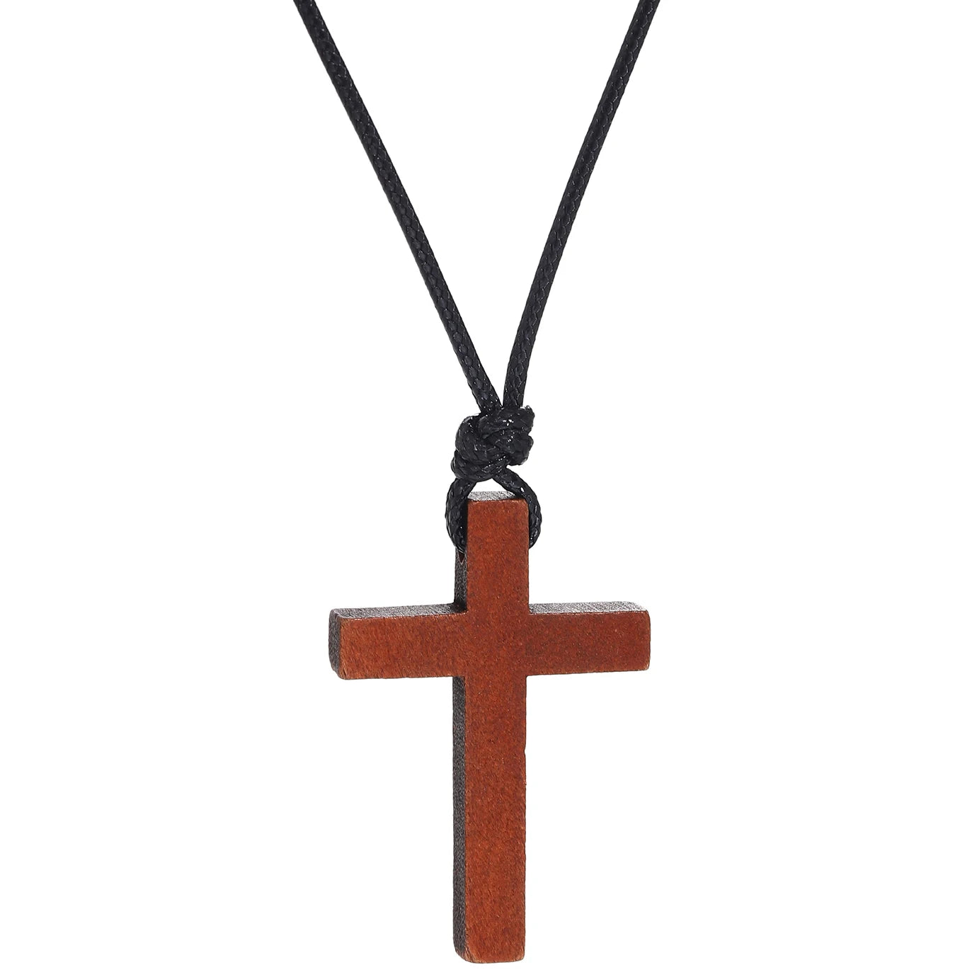 Wooden Cross Pendant Necklace