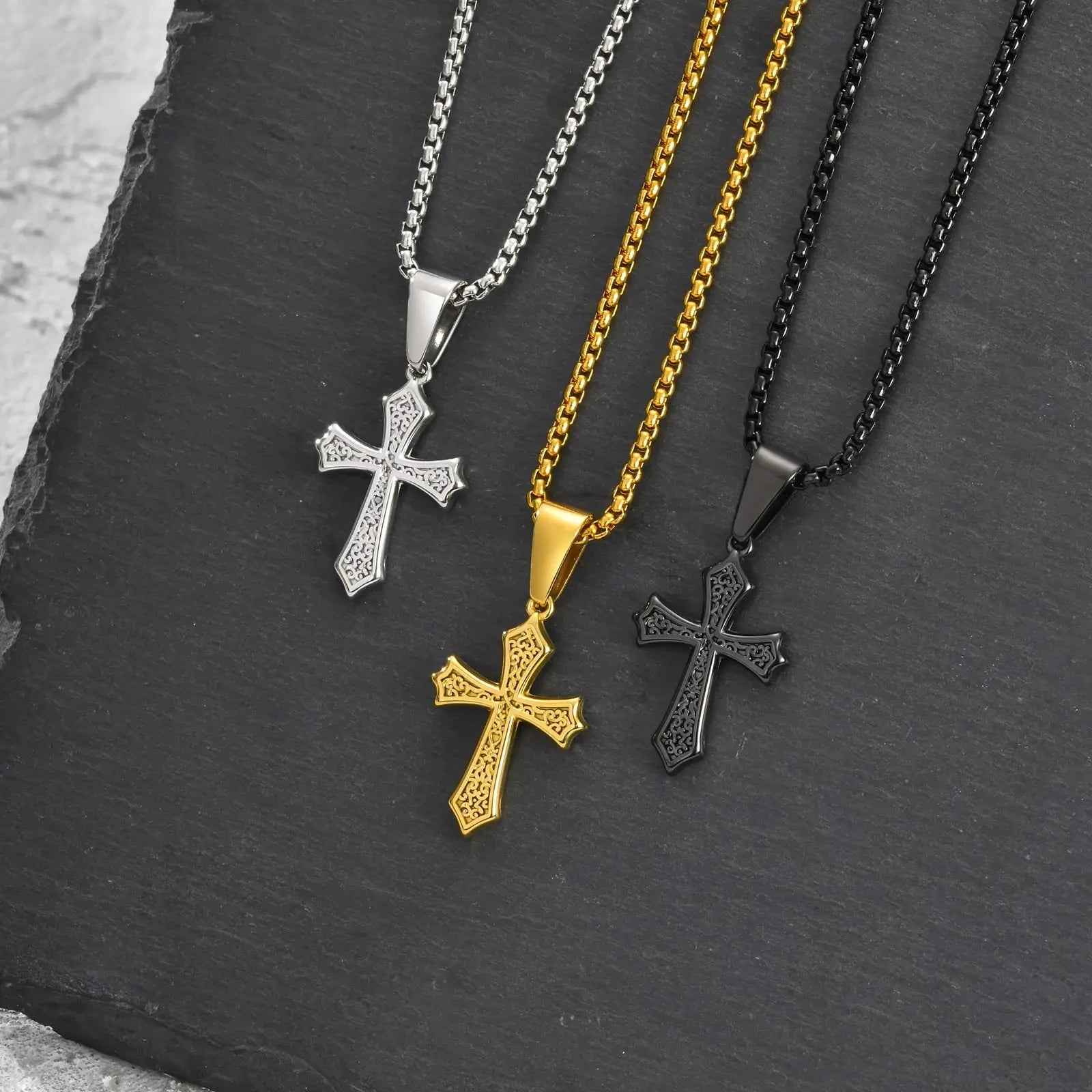Metal Style Cross Necklace