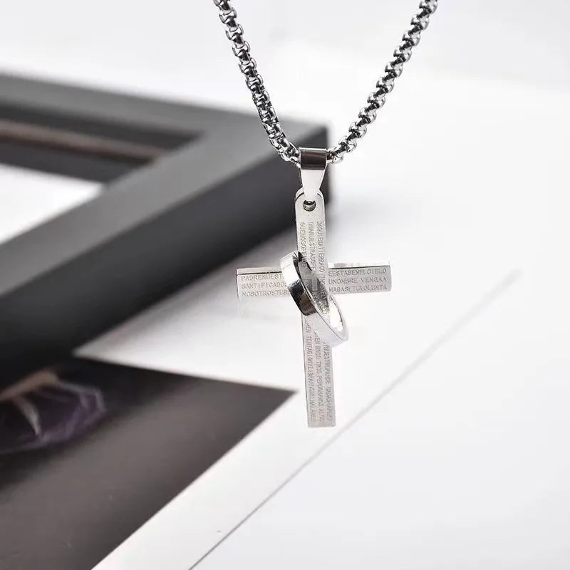 Simple Geometric Cross Pendant Necklace
