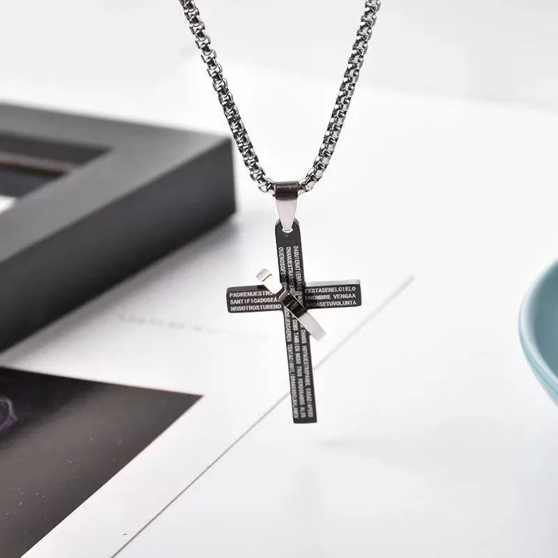 Simple Geometric Cross Pendant Necklace