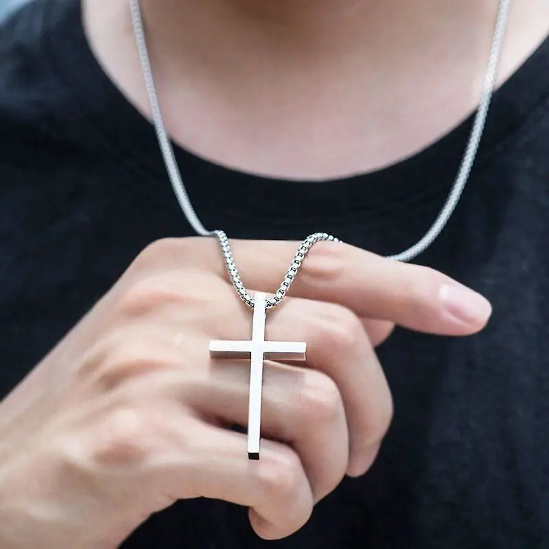 Simple Geometric Cross Pendant Necklace