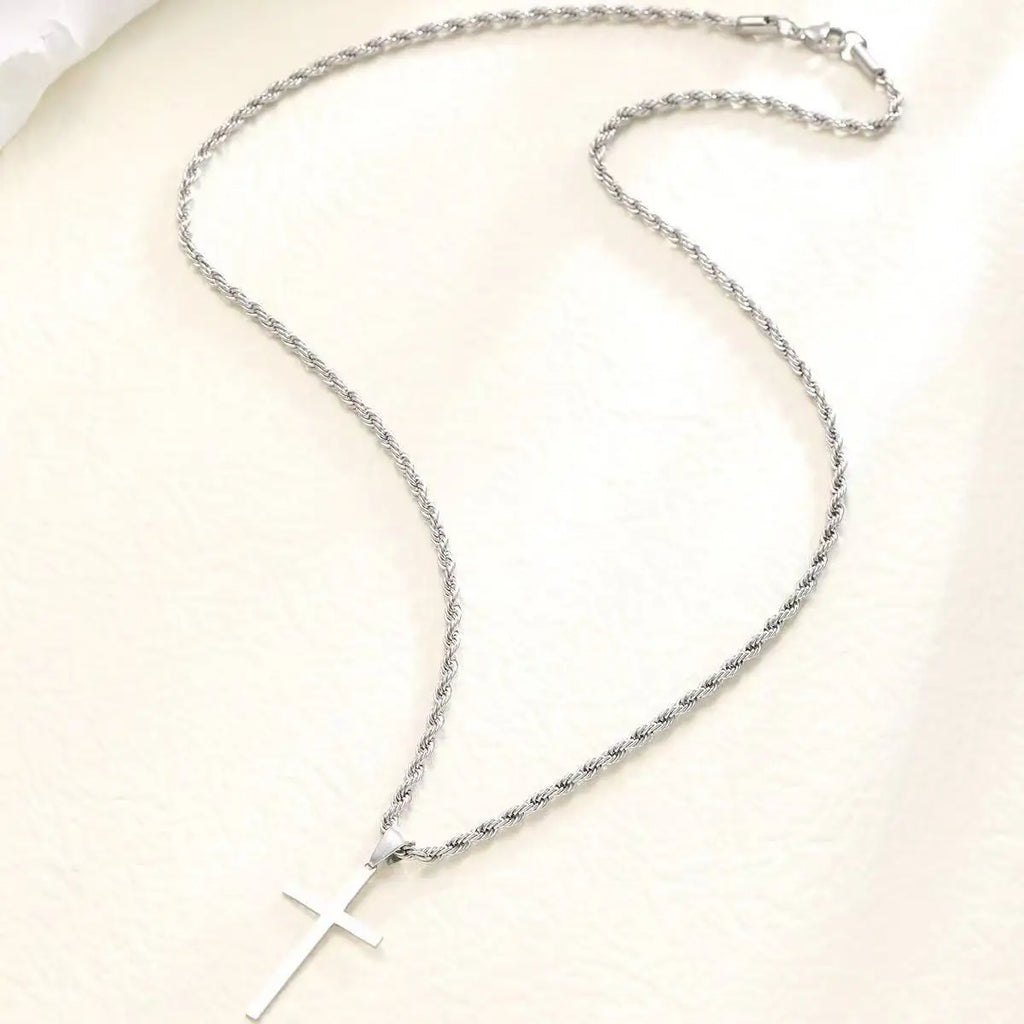 Minimal Cross Necklace
