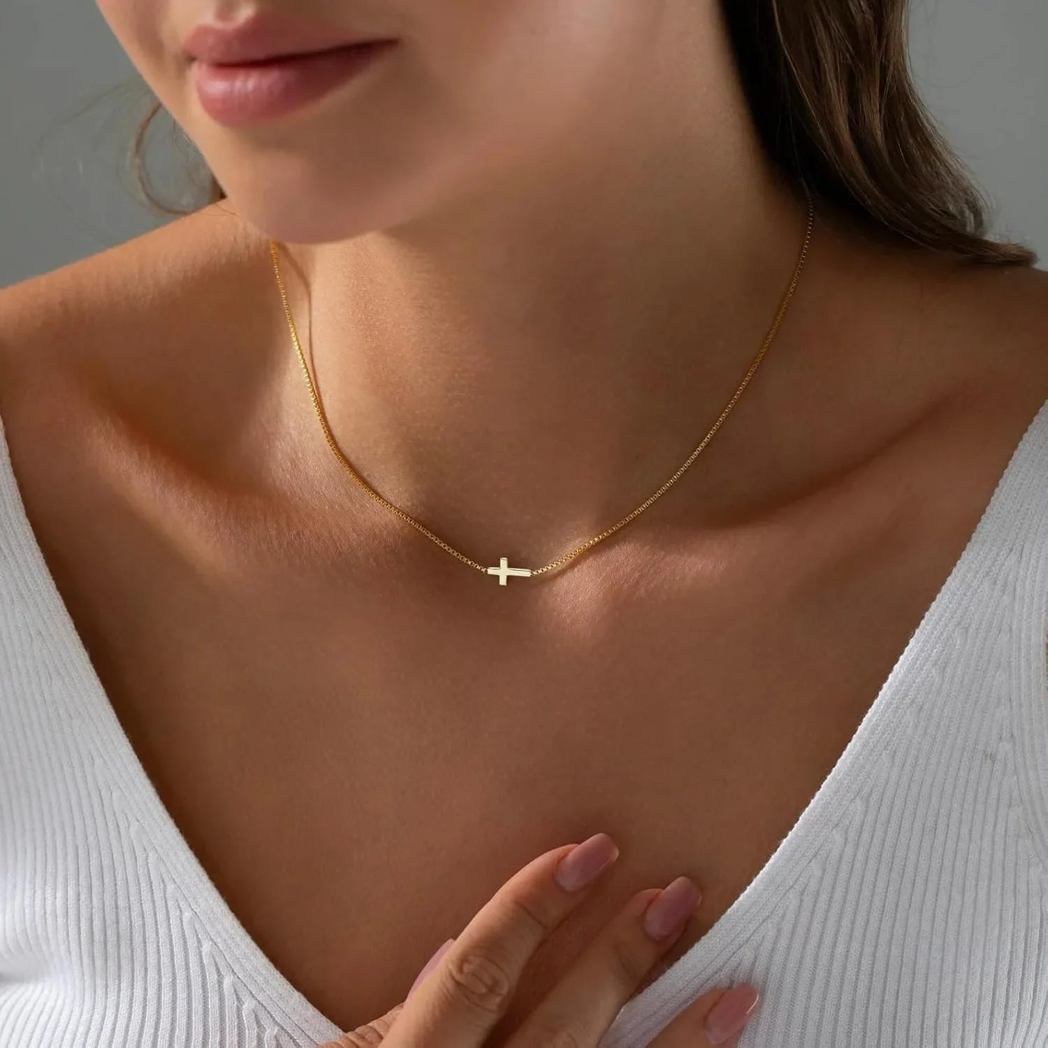 Strung Cross Necklace